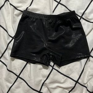 Kids black sparkly shorts